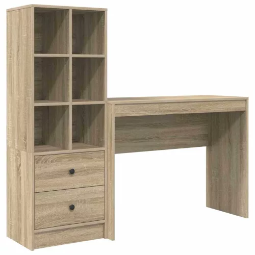Tárolóval rendelkező íróasztal fiókkal 2 pcs Sonoma tölgy