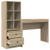 Tárolóval rendelkező íróasztal fiókkal 2 pcs Sonoma tölgy