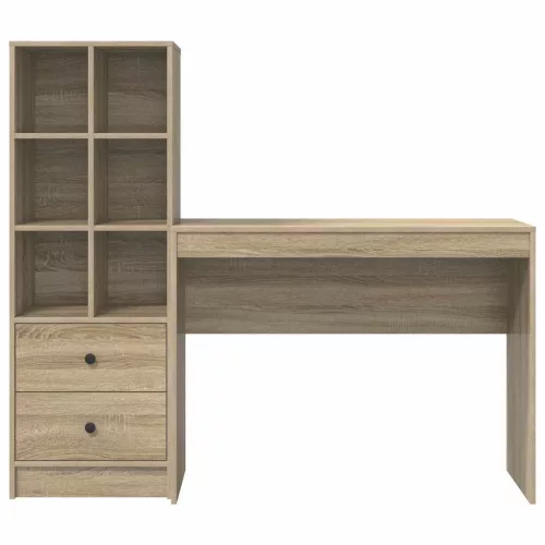 Tárolóval rendelkező íróasztal fiókkal 2 pcs Sonoma tölgy