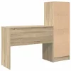 Tárolóval rendelkező íróasztal fiókkal 2 pcs Sonoma tölgy