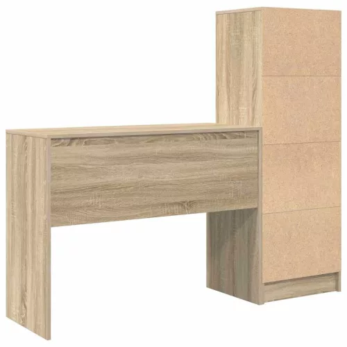 Tárolóval rendelkező íróasztal fiókkal 2 pcs Sonoma tölgy