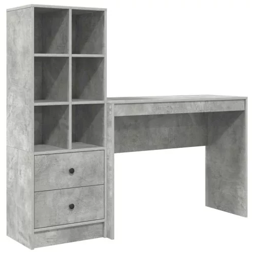Tárolóval rendelkező íróasztal fiókkal 2 pcs Beton Szürke