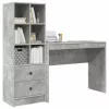 Tárolóval rendelkező íróasztal fiókkal 2 pcs Beton Szürke