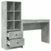 Tárolóval rendelkező íróasztal fiókkal 2 pcs Beton Szürke