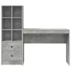 Tárolóval rendelkező íróasztal fiókkal 2 pcs Beton Szürke