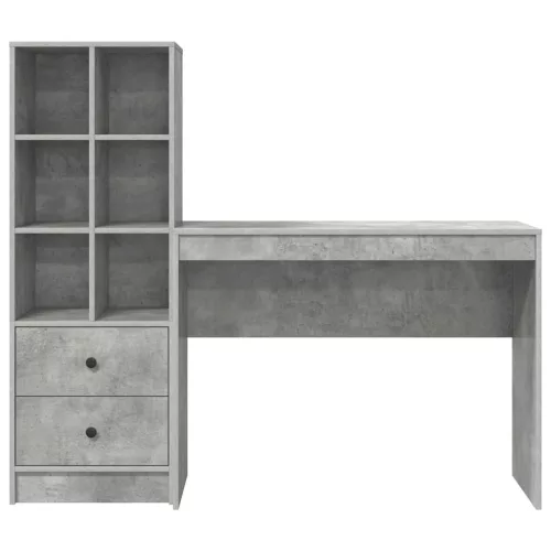 Tárolóval rendelkező íróasztal fiókkal 2 pcs Beton Szürke