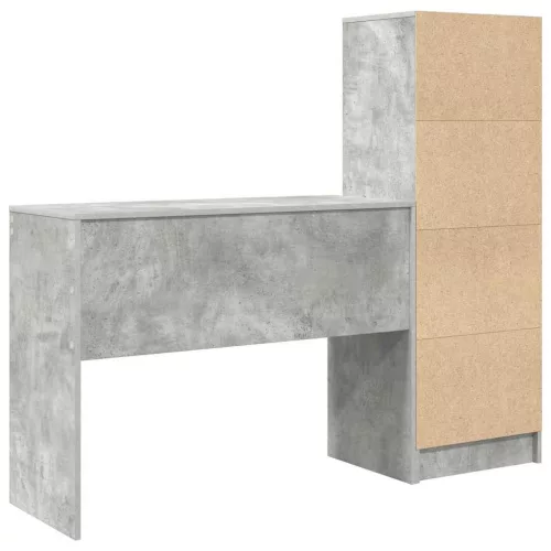Tárolóval rendelkező íróasztal fiókkal 2 pcs Beton Szürke