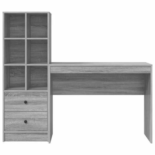 Tárolóval rendelkező íróasztal fiókkal 2 pcs Szürke sonoma