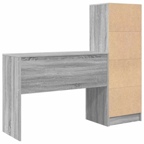 Tárolóval rendelkező íróasztal fiókkal 2 pcs Szürke sonoma