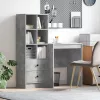 Tárolóval rendelkező íróasztal fiókkal 2 pcs Beton Szürke