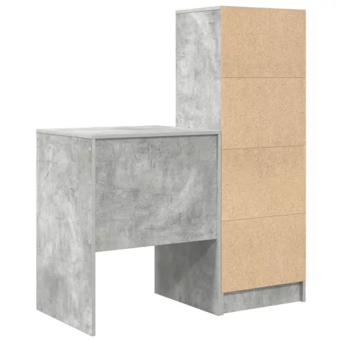 Tárolóval rendelkező íróasztal fiókkal 2 pcs Beton Szürke