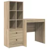 Tárolóval rendelkező íróasztal fiókkal 2 pcs Sonoma tölgy