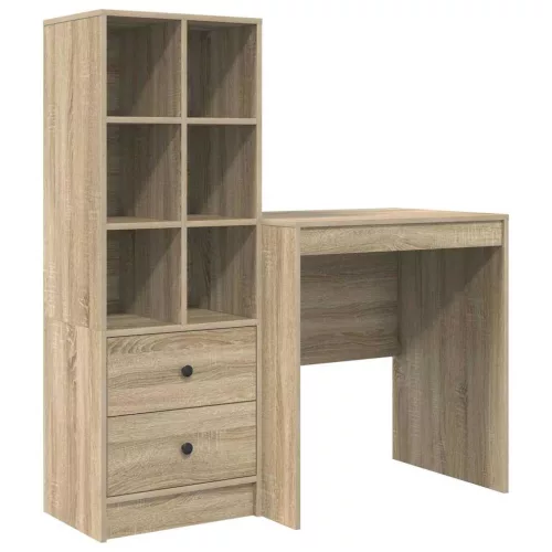 Tárolóval rendelkező íróasztal fiókkal 2 pcs Sonoma tölgy