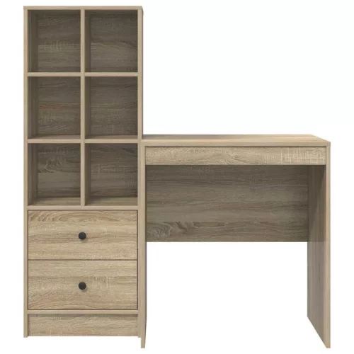 Tárolóval rendelkező íróasztal fiókkal 2 pcs Sonoma tölgy