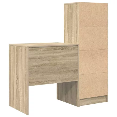 Tárolóval rendelkező íróasztal fiókkal 2 pcs Sonoma tölgy