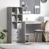 Tárolóval rendelkező íróasztal fiókkal 2 pcs Beton Szürke