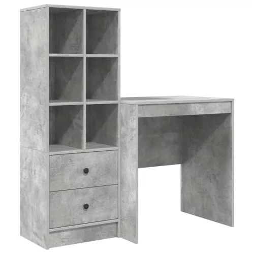 Tárolóval rendelkező íróasztal fiókkal 2 pcs Beton Szürke
