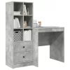 Tárolóval rendelkező íróasztal fiókkal 2 pcs Beton Szürke