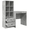 Tárolóval rendelkező íróasztal fiókkal 2 pcs Beton Szürke
