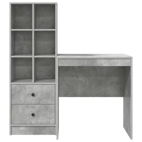 Tárolóval rendelkező íróasztal fiókkal 2 pcs Beton Szürke