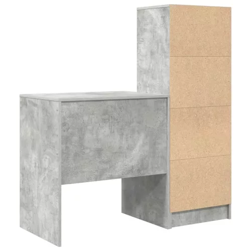 Tárolóval rendelkező íróasztal fiókkal 2 pcs Beton Szürke