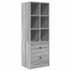 Tárolóval rendelkező íróasztal fiókkal 2 pcs Szürke sonoma