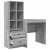 Tárolóval rendelkező íróasztal fiókkal 2 pcs Szürke sonoma