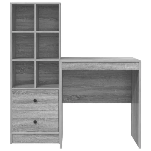 Tárolóval rendelkező íróasztal fiókkal 2 pcs Szürke sonoma