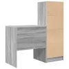 Tárolóval rendelkező íróasztal fiókkal 2 pcs Szürke sonoma