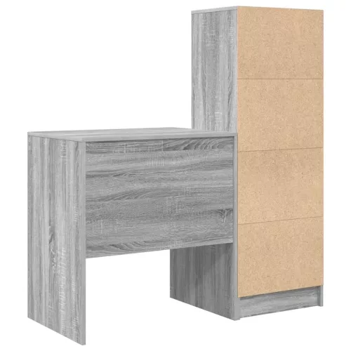 Tárolóval rendelkező íróasztal fiókkal 2 pcs Szürke sonoma
