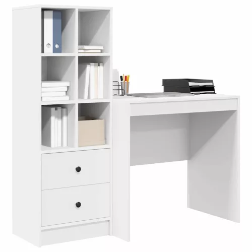 Tárolóval rendelkező íróasztal 2 pcs Fehér 80 x 50 x 76 cm