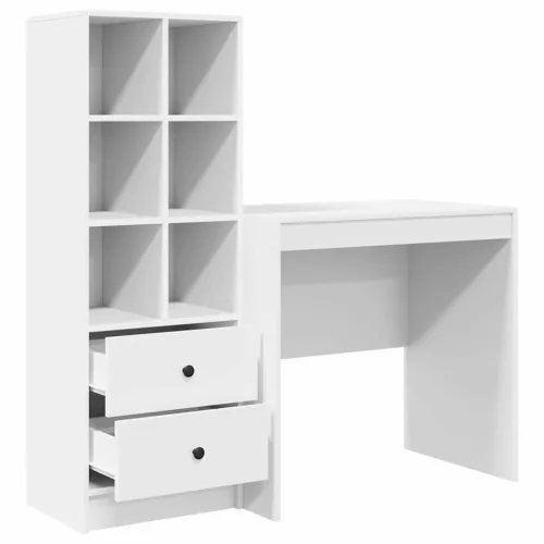 Tárolóval rendelkező íróasztal 2 pcs Fehér 80 x 50 x 76 cm