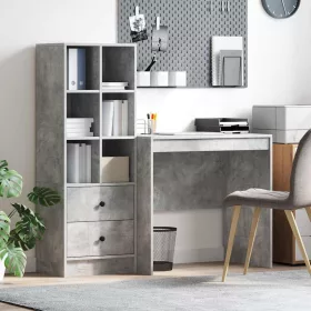  Tárolóval rendelkező íróasztal fiókkal 2 pcs Beton Szürke