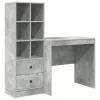 Tárolóval rendelkező íróasztal fiókkal 2 pcs Beton Szürke