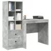 Tárolóval rendelkező íróasztal fiókkal 2 pcs Beton Szürke