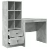 Tárolóval rendelkező íróasztal fiókkal 2 pcs Beton Szürke