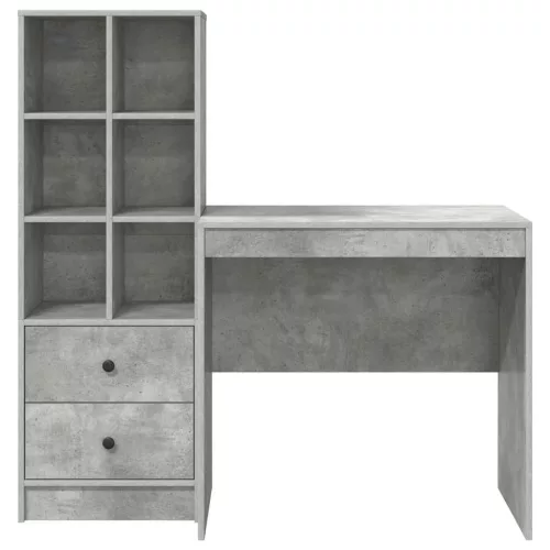 Tárolóval rendelkező íróasztal fiókkal 2 pcs Beton Szürke