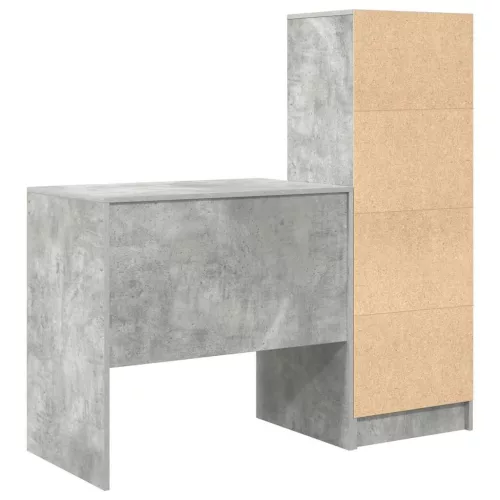 Tárolóval rendelkező íróasztal fiókkal 2 pcs Beton Szürke