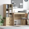 Tárolóval rendelkező íróasztal fiókkal 2 pcs Sonoma tölgy