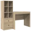 Tárolóval rendelkező íróasztal fiókkal 2 pcs Sonoma tölgy