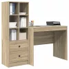 Tárolóval rendelkező íróasztal fiókkal 2 pcs Sonoma tölgy