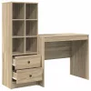 Tárolóval rendelkező íróasztal fiókkal 2 pcs Sonoma tölgy