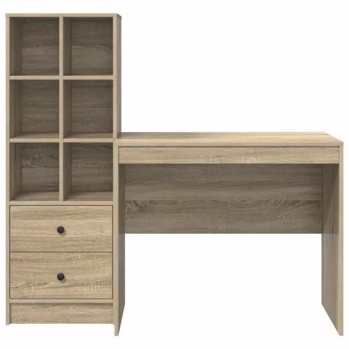 Tárolóval rendelkező íróasztal fiókkal 2 pcs Sonoma tölgy
