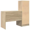 Tárolóval rendelkező íróasztal fiókkal 2 pcs Sonoma tölgy