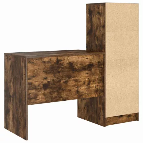 Tárolóval rendelkező íróasztal fiókkal 2 pcs Füstölt tölgy