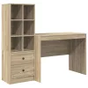 Tárolóval rendelkező íróasztal fiókkal 2 pcs Sonoma tölgy