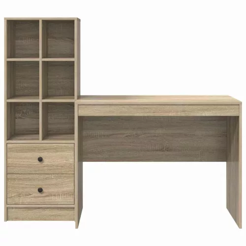 Tárolóval rendelkező íróasztal fiókkal 2 pcs Sonoma tölgy