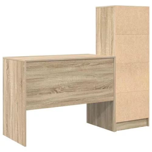 Tárolóval rendelkező íróasztal fiókkal 2 pcs Sonoma tölgy