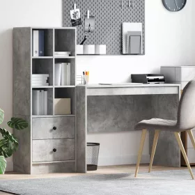   Tárolóval rendelkező íróasztal fiókkal 2 pcs Beton Szürke