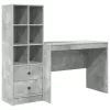 Tárolóval rendelkező íróasztal fiókkal 2 pcs Beton Szürke